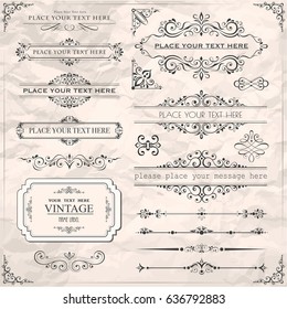 Vector illustration of calligraphic design elements