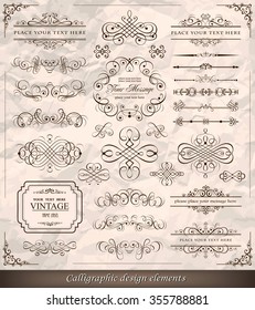 Vector illustration of calligraphic elements