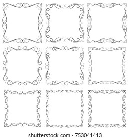 vector illustration of calligraphic elements decorative vintage frame border