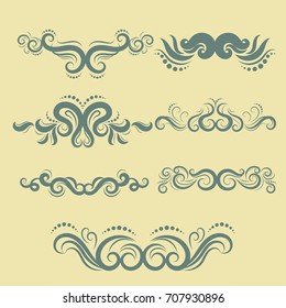 Vector illustration of calligraphic elements and page decoration.
