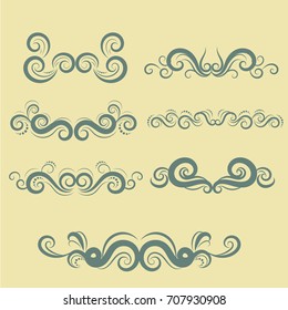 Vector illustration of calligraphic elements and page decoration.