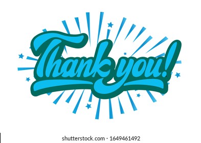 Vector illustration with calligraphic inscription - Thank you Lettering.