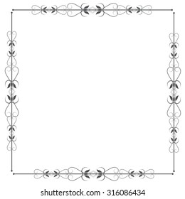 Vector illustration of a calligraphic page element, frame - for scrapbook and other designs