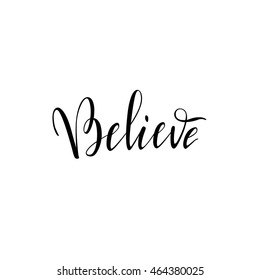 Vector Illustration Calligraphy Lettering Word Believe Stock Vector ...