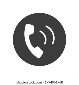 Vector illustration of calling button icon on white background