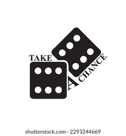 Vector illustration calling to take a chance with dice.