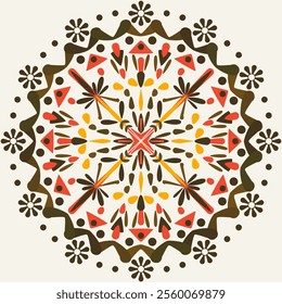 Vector illustration Calm and elegant art pattern with blooming flowers in bright and delicate hues. Classic, original design pattern. Handmade, fabric, background, carpet, wallpaper, textile, ceramic.