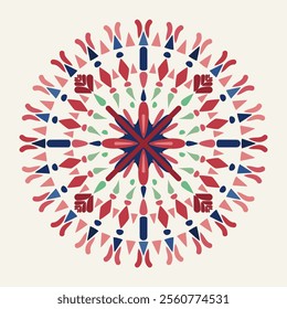 Vector illustration Calm and elegant art pattern with blooming flowers in bright and delicate hues. Classic, original design pattern. Handmade, fabric, background, carpet, wallpaper, textile, ceramic.