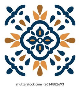 Vector illustration. Calm and elegant artwork with blooming flowers in bright, elegant, classic, and delicate shades. Traditional design patterns for tiles, fabric, backgrounds, carpets, wallpapers.
