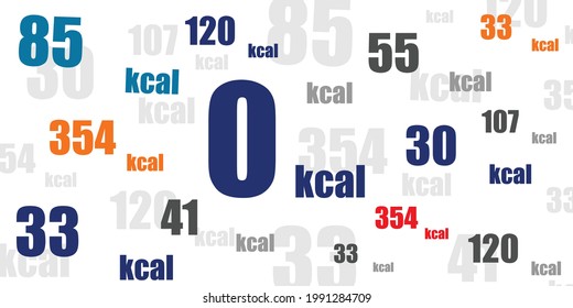 vector illustration of calories numbers for dietary and weight control visual backgrounds