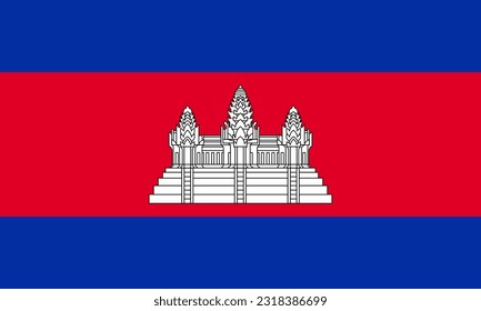 Vector illustration of the Cambodia flag