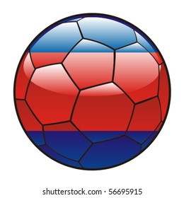 vector illustration of Cambodia flag on soccer ball