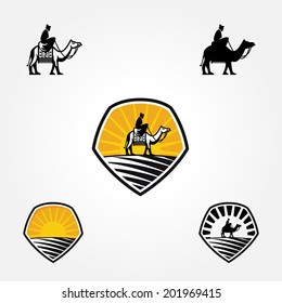 Vector illustration of camel badge design