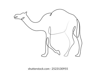 Vector illustration of camel continuous one line drawing
