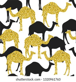 Vector illustration of a camel silhouette pattern.