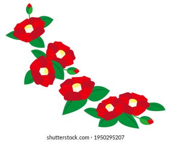 Vector illustration of camellia flowers.