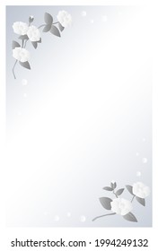 Vector illustration of camellia flowers. Postcard.