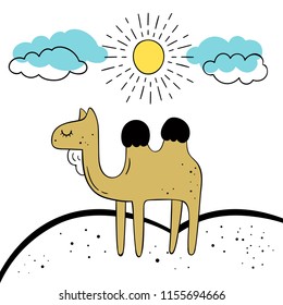 Vector illustration of a Camel.Scandinavian motives.