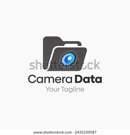 Vector Illustration for Camera Data Logo: A Design Template Merging Concepts of a Folder and Camera Shape