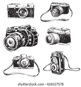 Vector illustration of camera in doodle cartoon style