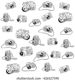 Vector illustration of camera in doodle cartoon style