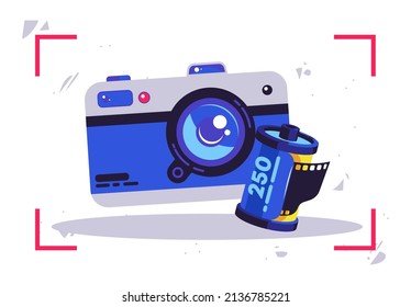 vector illustration of a camera with a camera film