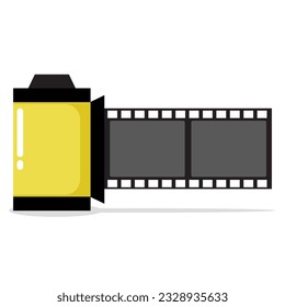 Vector illustration of camera film roll, icon and graphic design, flat design