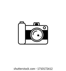 vector illustration camera flat design outline icon