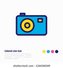 Vector illustration of camera icon colored line. Beautiful events element also can be used as photography icon element.