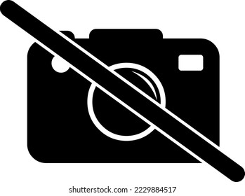 vector illustration of camera icon disabled or locked