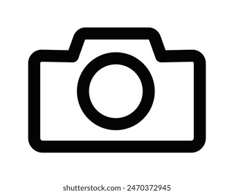 Vector illustration of a camera icon. Ideal for representing photography, capturing moments, and media. Editable stroke.