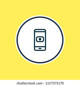 Vector illustration of camera icon line. Beautiful telephone element also can be used as device icon element.