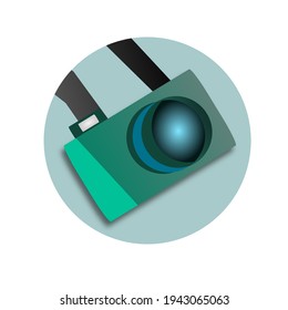 Ilustración vectorial de un icono de cámara - Concepto de icono de fotografía, concepto de icono de gadget de cámara, diseño de icono mínimo.
