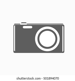Vector illustration camera icon. Retro or vintage photo camera in a flat style. Snapshot