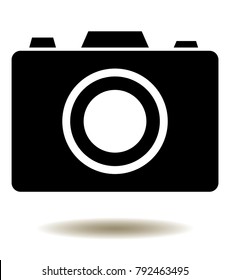 Vector illustration of camera icon in trendy flat style isolated on white background. Camera symbol for your web site design, logo.