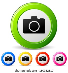 vector illustration of camera icons on white background