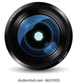 vector illustration of the camera lens