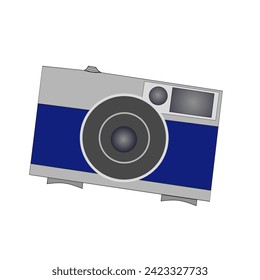 Ilustración vectorial de la cámara sobre fondo blanco