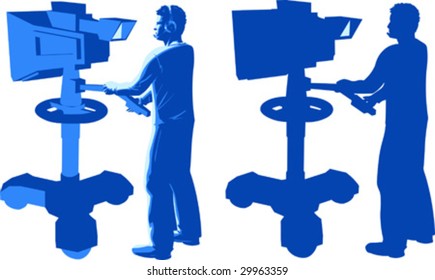 Vector illustration of camera operator