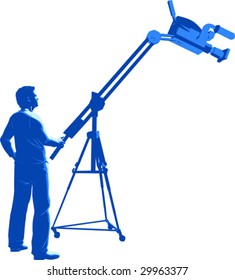 Vector illustration of camera operator