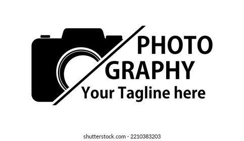 vector illustration of camera photography logo icon on white background.