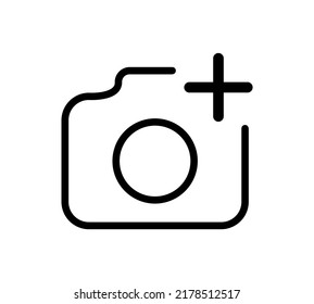 vector illustration of camera plus icon on white background