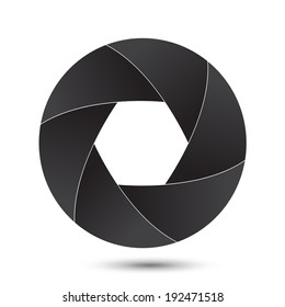 Vector illustration of camera shutter.