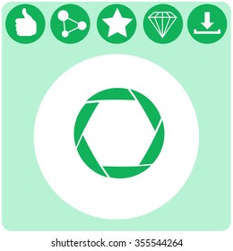 Vector illustration of camera shutter.