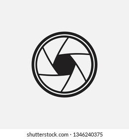 Vector illustration of camera shutter, isolated on white background