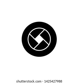 Vector illustration of camera shutter, isolated on white background