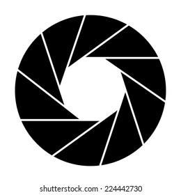 Vector illustration of camera shutter, isolated on white background