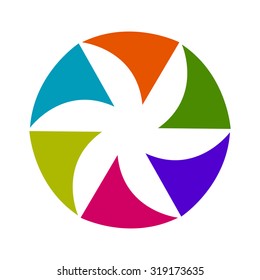 Vector illustration of camera shutter, isolated on white background