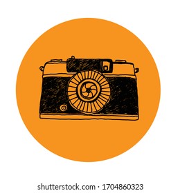 Vector illustration of camera in sketchy style,Eps10