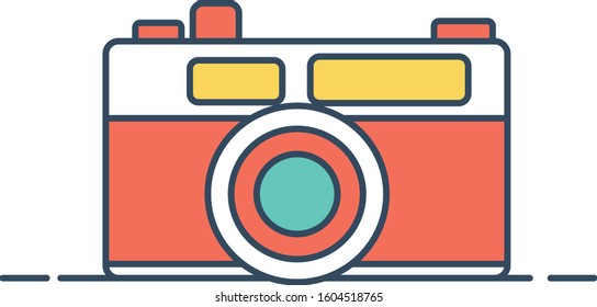 Vector illustration camera for your holiday flat icon style